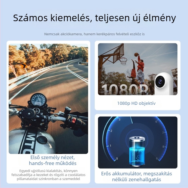 WiFi mini ujjkamera, 2MP, ABS ház, modell A100+, mozgásrögzítő motorkerékpárokhoz és háziállatokhoz