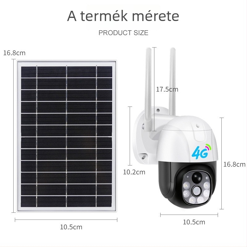 V380 kültéri napelemes kamera, éjjellátással, 1080p, 4G, alacsony energiafogyasztás, okos otthoni megfigyelés