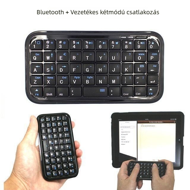 BK103 Mini Bluetooth billentyűzet — kétüzemmódú (Bluetooth és kábeles), 49 gomb, ABS anyag, univerzális kompatibilitás asztali/tablet eszközökkel, könnyű és hordozható