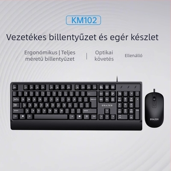 Superpower vezetékes billentyűzet és egér készlet — kábelcsomag, USB billentyűzet, USB egér