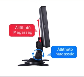 Autó LCD kijelző 7003, LED kijelző, 800x480/1024x600 felbontás, általános N/P rendszer kompatibilitás, analóg bemenet
