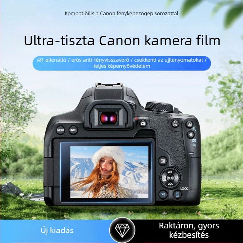 Canon R50 kijelzővédő fólia - PET anyag, AR bevonat, nagy felbontású átláthatóság