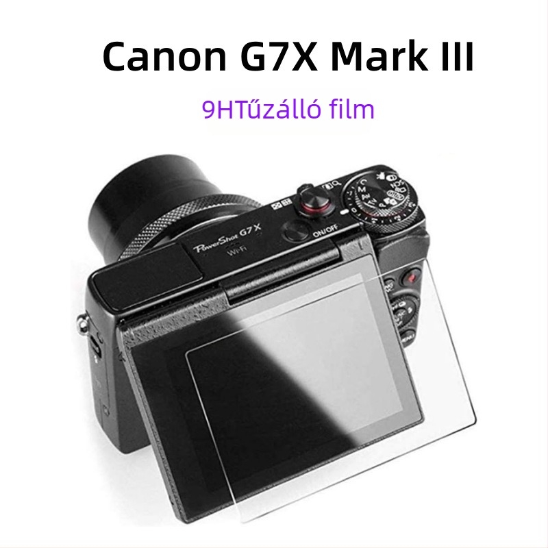 Privacy Guard képernyővédő Canon G7X Mark III, G9X Mark II és GX7-hez — PET 9H membrán, mechanikus megmunkálás, licencelt magáncímke