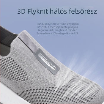 Slip-on sétacipő, légáteresztő hálós felsőrésszel, könnyű párnázással, alacsony talppal, gumitalppal, uniszex