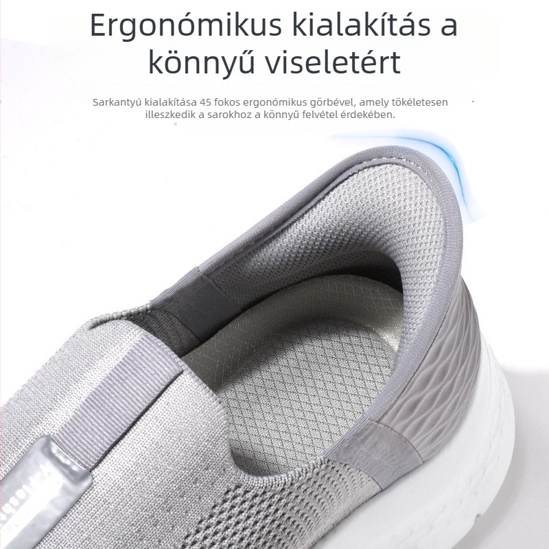 Slip-on sétacipő, légáteresztő hálós felsőrésszel, könnyű párnázással, alacsony talppal, gumitalppal, uniszex