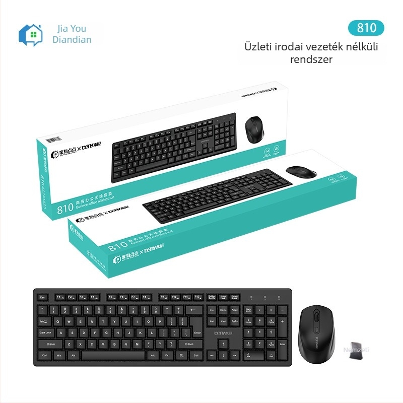 Vezeték nélküli billentyűzet és egér készlet, ultra vékony és csendes, háttérvilágítás, USB interfészek, modell 810, noteszgépre/otthoni használatra