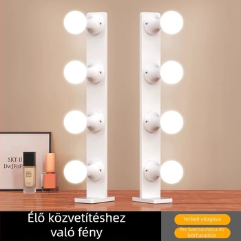 Asztali LED pótló világítás élő közvetítéshez, négy soros, sminkeléshez, három színhőmérséklet