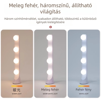 Asztali LED pótló világítás élő közvetítéshez, négy soros, sminkeléshez, három színhőmérséklet