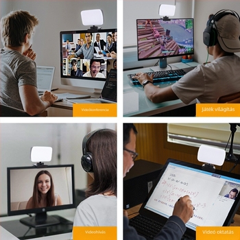 Videokonferencia kiegészítő világítás, háromszínű fényhőmérséklet, 5W teljesítmény, 5V feszültség, modell JSK-B1-B