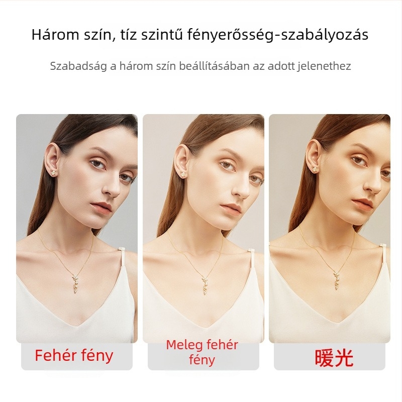 Videokonferencia kiegészítő világítás, háromszínű fényhőmérséklet, 5W teljesítmény, 5V feszültség, modell JSK-B1-B