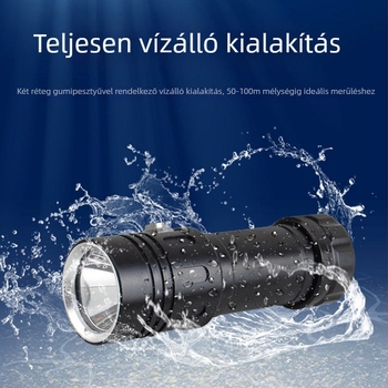 L2 LED búvárfény, 20W, 5000mAh, 200–500 m sugár