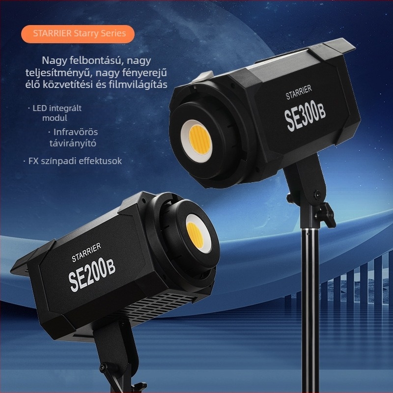 Élő közvetítéshez és videózáshoz készült LED világítás, kettős színhőmérséklet, 200W/300W, szépségfény beltéri használatra