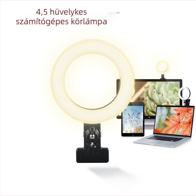 4,5 hüvelykes asztali LED gyűrűfény fotózáshoz, szemvédelméhez, olvasáshoz és videokonferenciákhoz