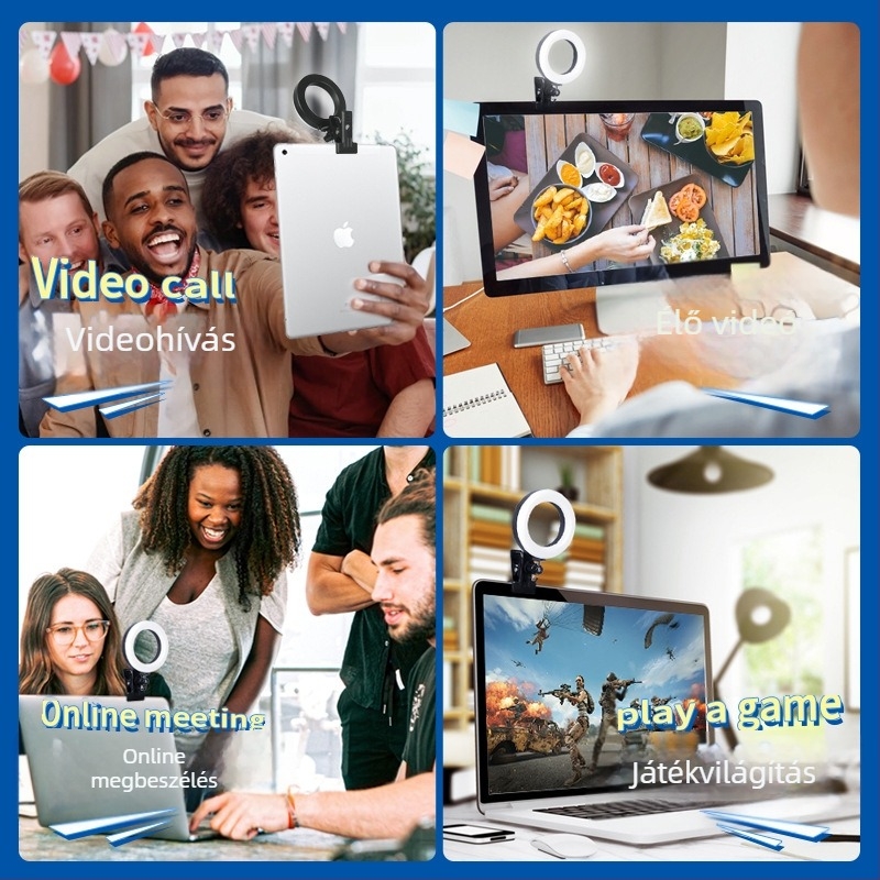 4,5 hüvelykes asztali LED gyűrűfény fotózáshoz, szemvédelméhez, olvasáshoz és videokonferenciákhoz
