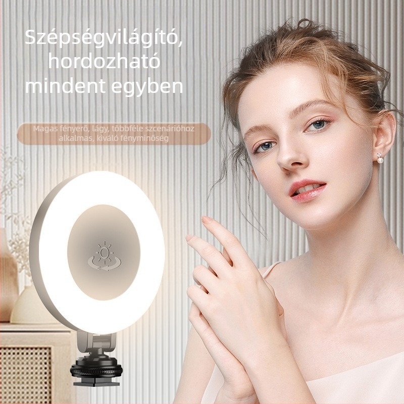 LED kitöltőfény mobil élő közvetítéséhez; modell D07; teljesítmény <10W; feszültség 3,7V; hordozható