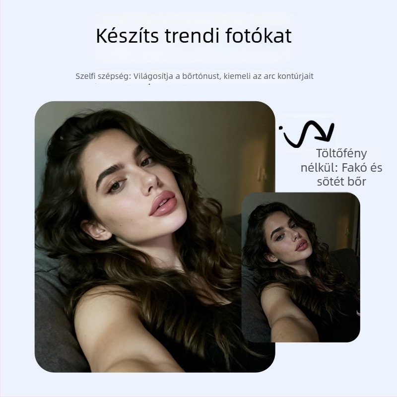RK12 Telefonhoz tartozó gyűrűfény, élő közvetítésekhez és szelfikhez, hordozható LED töltőfény