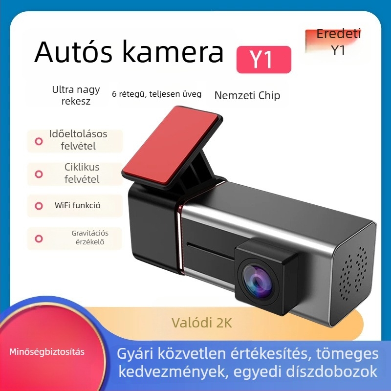 CarPlay-es autós dash kamera, elülső és hátsó kettős felvétel, 2160p, 170° látószög, 128GB tárhely, Wi-Fi, 24 órás parkoló megfigyelés