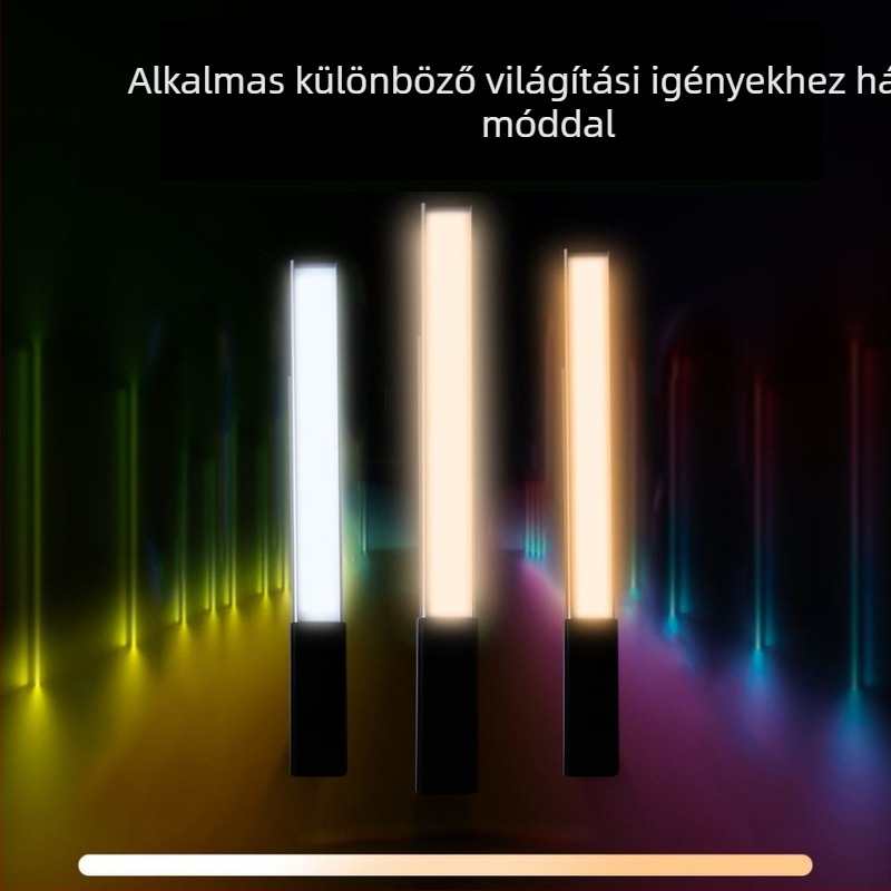 LED kézi töltőfény, lépésmentes fényerő-szabályozás, háromszínű fény, beépített akkumulátor (2600mAh x2), USB 5V tápegység, modell Zc-dysy-12