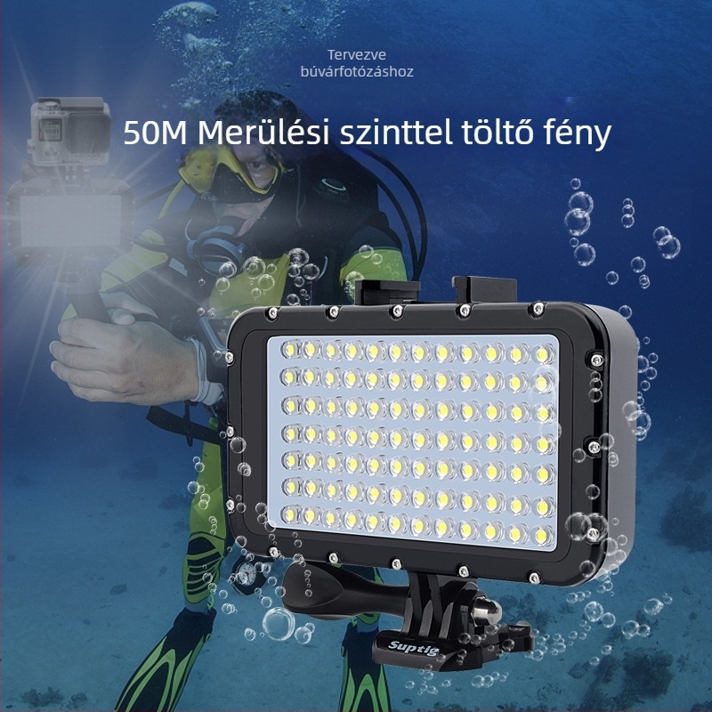 84 LED-es búvár világítás, vízálló, GoPro-kompatibilis