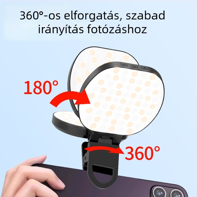 Mágneses LED kitöltő fény videókonferenciákhoz, RGB élő közvetítéshez, telefonhoz és kamerához, zseblámpa