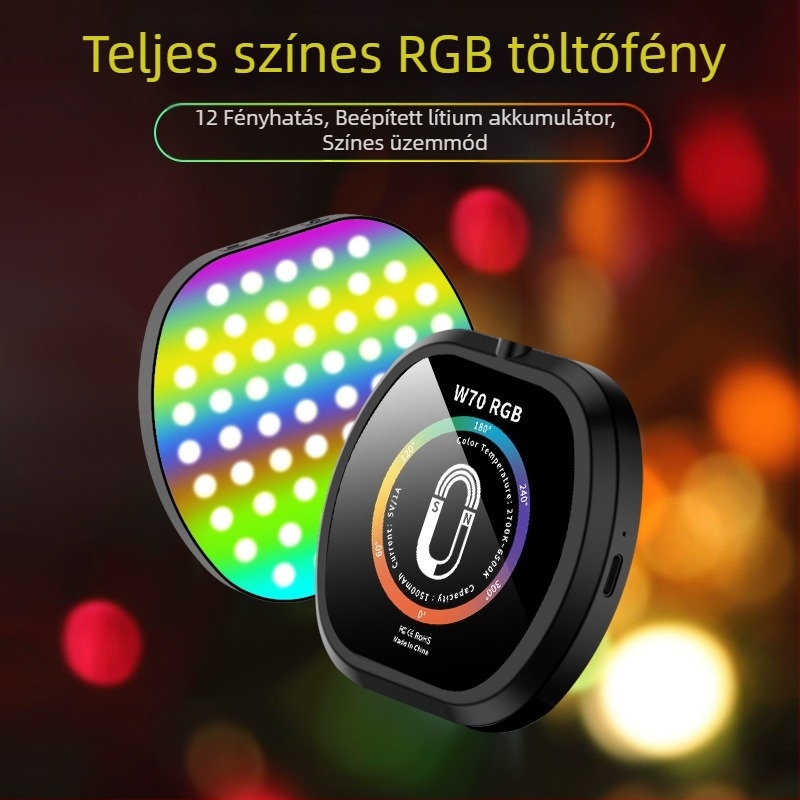 Mágneses LED kitöltő fény videókonferenciákhoz, RGB élő közvetítéshez, telefonhoz és kamerához, zseblámpa