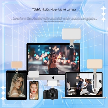 USB-töltésű LED fény mobilhoz élő közvetítéshez és fényképezéshez, három színhőmérséklet, kompakt hangulatvilágítás