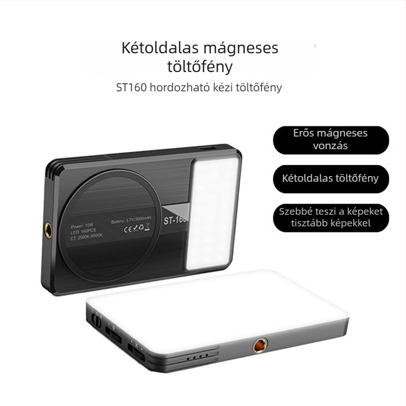 Kétoldalas mágneses fénykiegészítő mobiltelefonhoz, élő közvetítéshez és fényképezéshez, kétszínű, lágy fény, hordozható szépségvilágítás