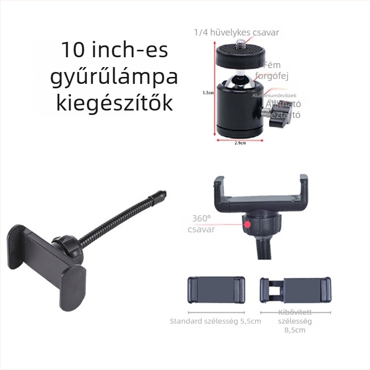 SH-d1 – Kör alakú USB LED világítás fotózáshoz és élő közvetítésekhez, három színhőmérséklet, 220V, 10W alatt