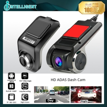 ADAS-s autós dash kamera, 720p HD, 170° látószög, szélvédőre szerelve, 16GB memória
