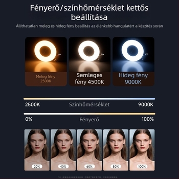 Mágneses portréalámpa fényképezéshez, beépített sminktükörrel, kompakt zseblámpa mobil élő közvetítéshez — modell M28, teljesítmény 10W alatt, kézi használat