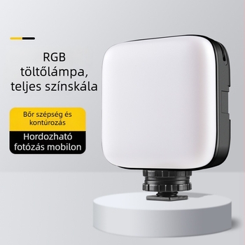 M11-rgb mini telefonfény, USB újratölthető, 4.5W, három hőmérséklet-beállítás, hordozható fotózásra és élő közvetítésre