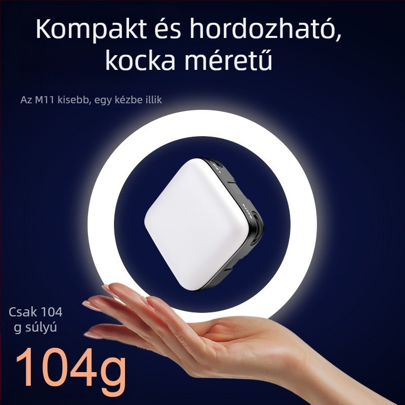M11-rgb mini telefonfény, USB újratölthető, 4.5W, három hőmérséklet-beállítás, hordozható fotózásra és élő közvetítésre