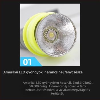 Víz alatti LED búvárlámpa, újratölthető, robusztus, műanyag ház, Ju Jingyang