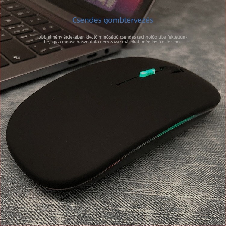 M1 vezeték nélküli egér; 2.4G USB vezeték nélküli csatlakozás; 1000dpi optikai érzékelő; csendes működés; vezeték nélküli töltés és megvilágítás