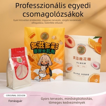 Élelmiszer-csomagoló tasakokhoz tervezett egyedi logó, önállóan álló tasakok zipzárral, teás tasakok, alumíniumfóliás tasakok, macskaeledel-tasakok és kávés tasakok nyomtatás