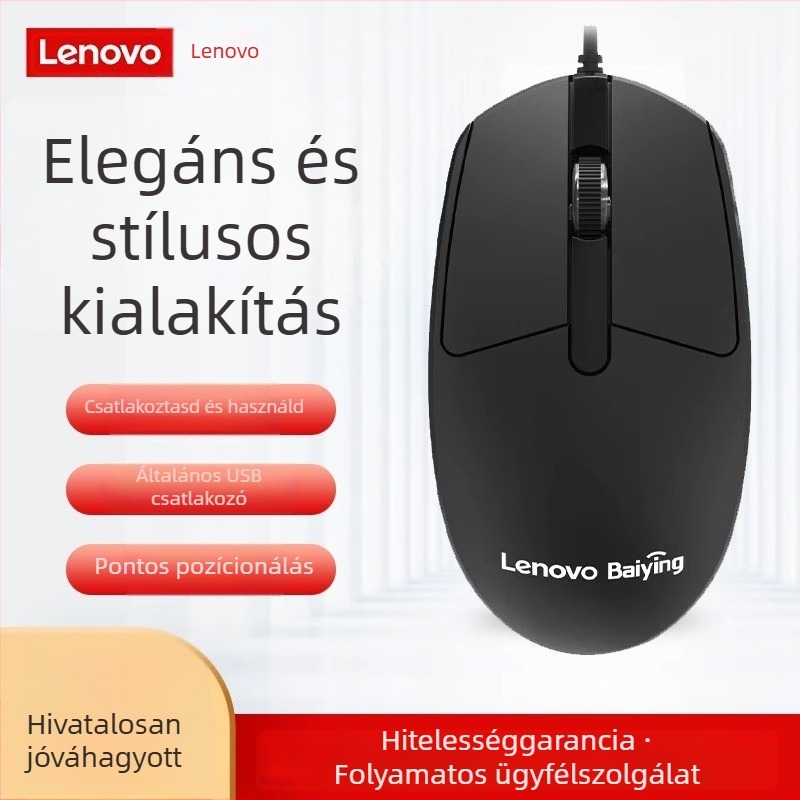 Vezetékes egér – 3 gomb, 1000 DPI, USB, négyirányú görgő, kompatibilis laptop