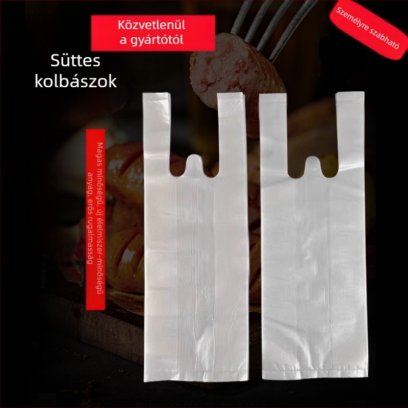 Sült kolbász műanyag zacskó – csomagolás elvitelre, kettős rétegű: 3-ply vagy 4-ply, napi termelés 20, származás: Anqing, Anhui