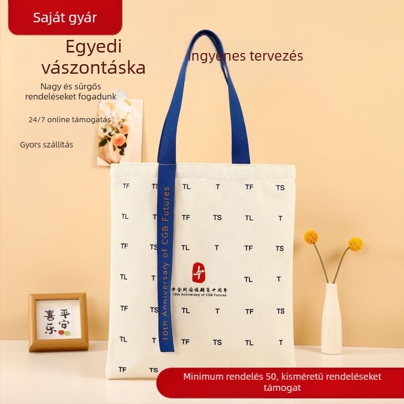 Testreszabható pamut bevásárló táska logónyomással, oktatási célokra, UV digitális nyomtatás és szitanyomás