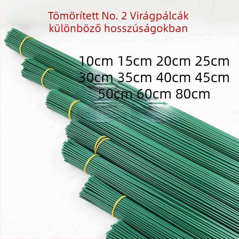 Mesterséges virágszár műanyag ággal, vasdróttal, gumírozott megvastagodott felülettel, kézzel készített