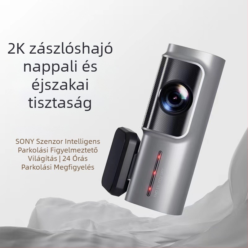 Egyoptikás autós dash cam, Wi‑Fi, 170° látószög, 2160P felvétel, 14MP fotók, parkolás figyelése és ciklikus felvétel