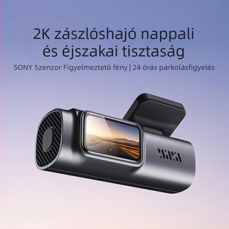 Egyoptikás autós dash cam, Wi‑Fi, 170° látószög, 2160P felvétel, 14MP fotók, parkolás figyelése és ciklikus felvétel
