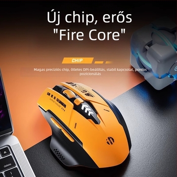 Bluetooth és 2,4 GHz-es vezeték nélküli egér, 1500 DPI, 2 gomb, 1 görgetőkerék