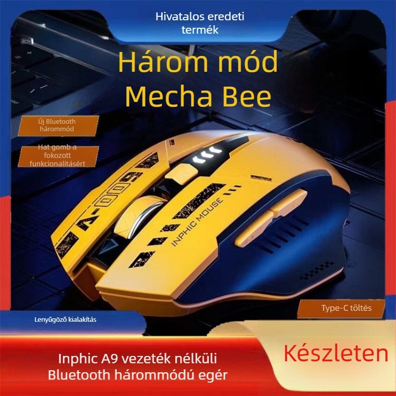 Bluetooth és 2,4 GHz-es vezeték nélküli egér, 1500 DPI, 2 gomb, 1 görgetőkerék