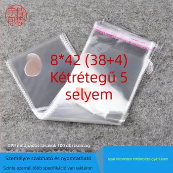 Öntapadós, kettős rétegű tömítő tasakok, átlátszó műanyag, 0,05 mm vastagság, nyomtatott logó, ágyneműtárolásra