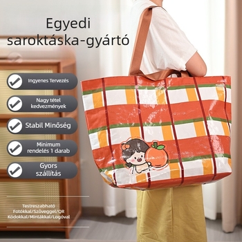 Kézzel szőtt táska műanyag fonatból – teherbírás 50; alkalmas ruhákhoz és kozmetikumokhoz; általános csomagolás