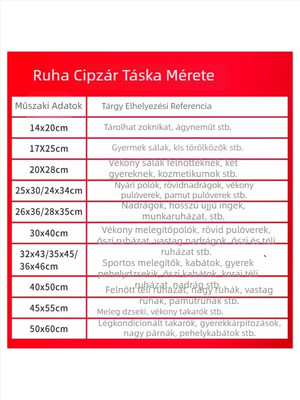 Ruhákhoz tartozó cipzáros táska, áttetsző, mattosított tároló zacskó, önzáró, vastított, nyomtatással testreszabható