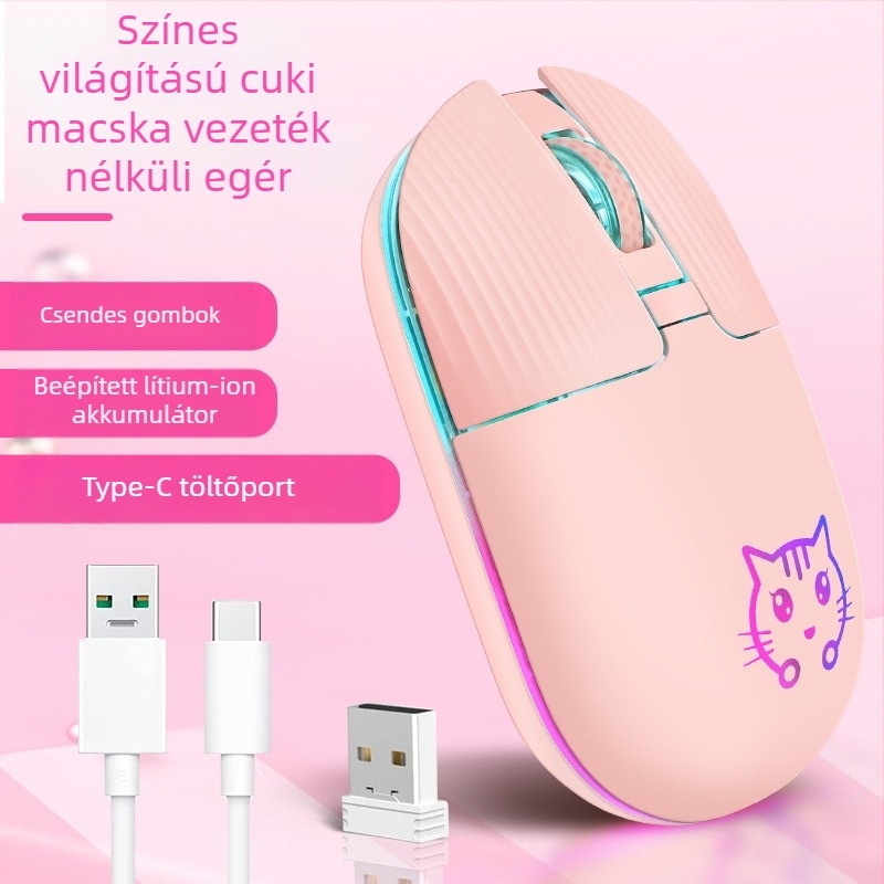 Vezeték nélküli egér — ergonomikus, 2400 DPI, 6 gomb, 2.4GHz vezeték nélküli, USB interfész (ergonómia; 2400 DPI; 6 gomb; 2.4GHz; USB)