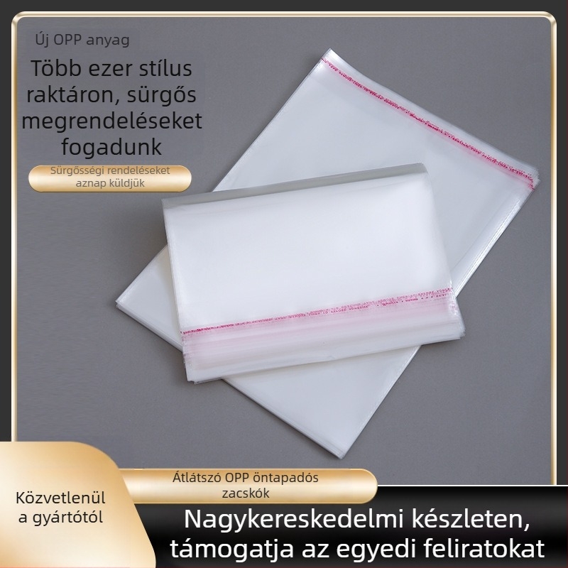 OPP öntapadós háromszög zacskó, átlátszó nyomtatott csomagoló zacskó, testre szabható