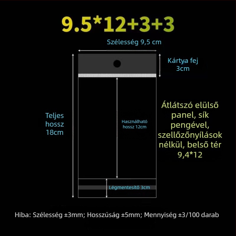 OPP öntapadós háromszög zacskó, átlátszó nyomtatott csomagoló zacskó, testre szabható
