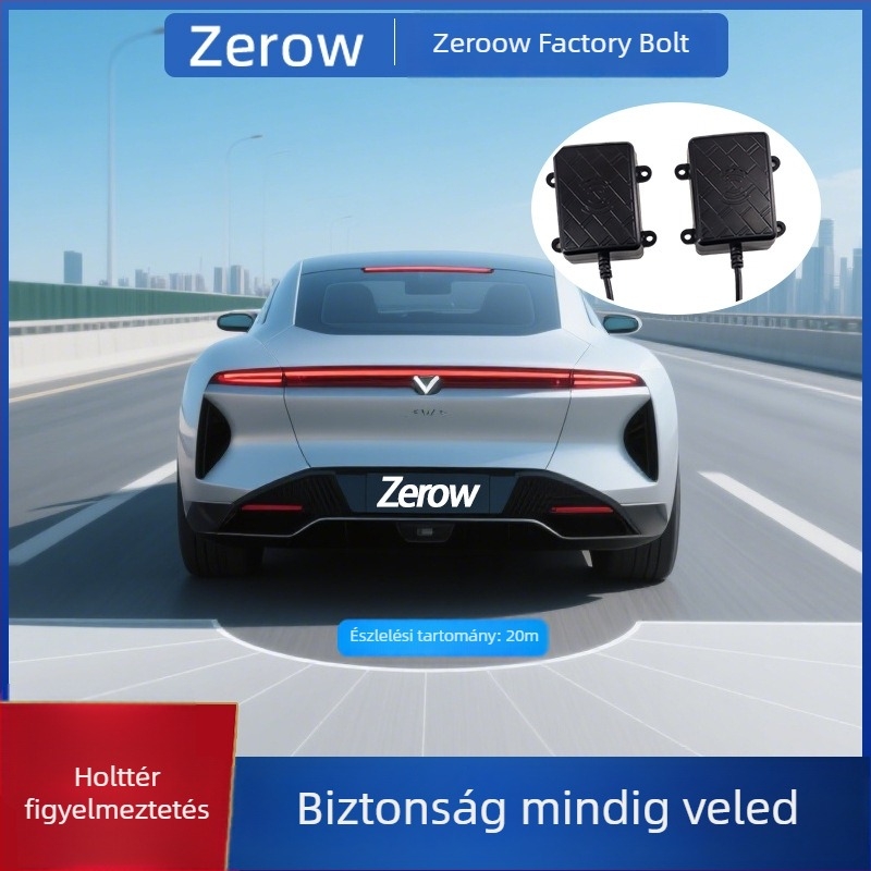 Milliméteres radar autókhoz, 24G-V3 modell, BSD holttér-monitorozás, 20 m detekciós tartomány, sávváltási segéd és hátrameneti figyelmeztetés